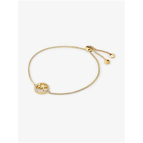 michael kors logo plate id bracelet|Precious Metal.